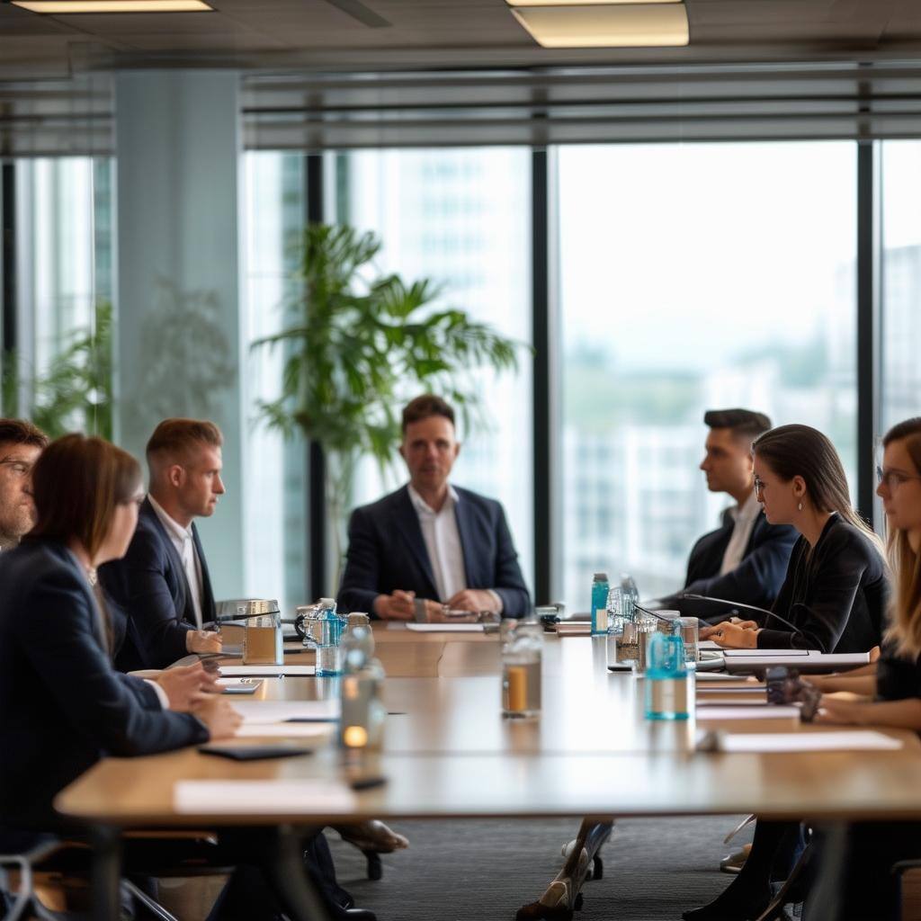 board meeting in a room